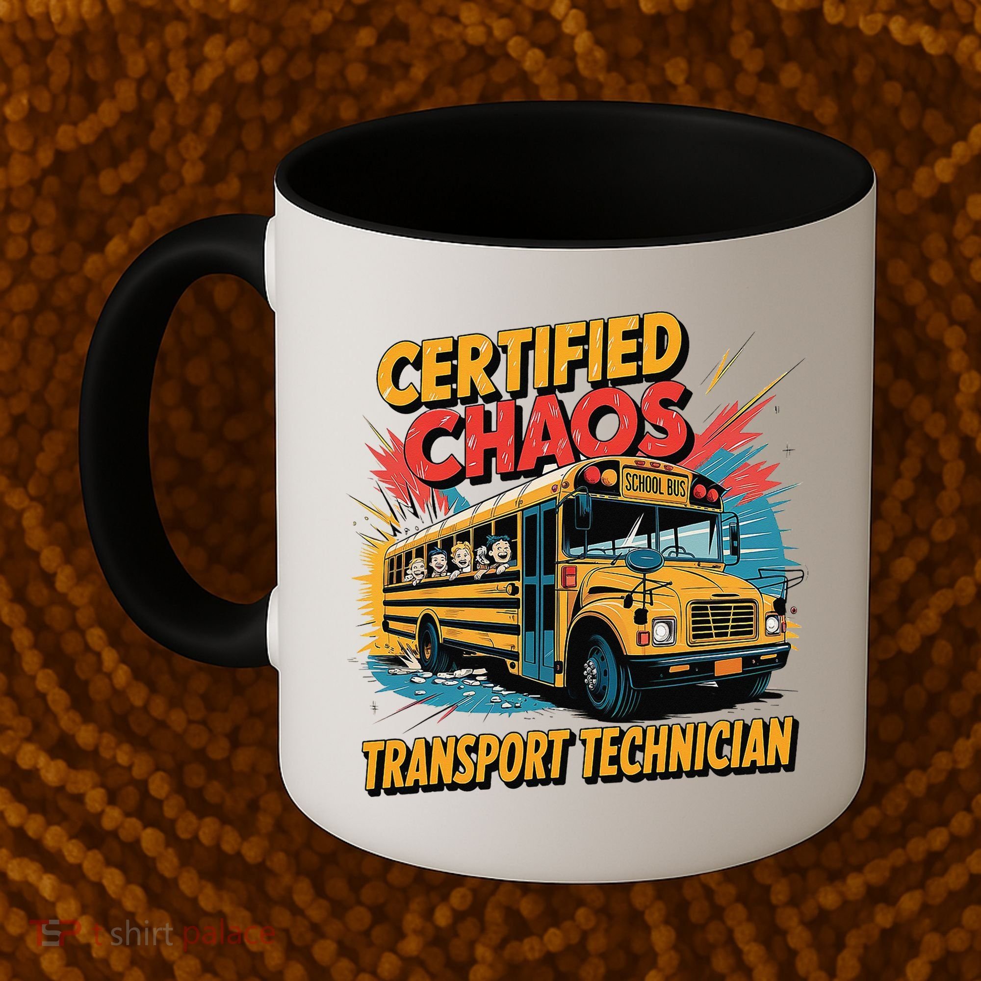 Certified Chaos Transport Technician Funny School Bus Coffee Mug