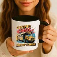 Certified Chaos Transport Technician Funny School Bus Coffee Mug thumb 3