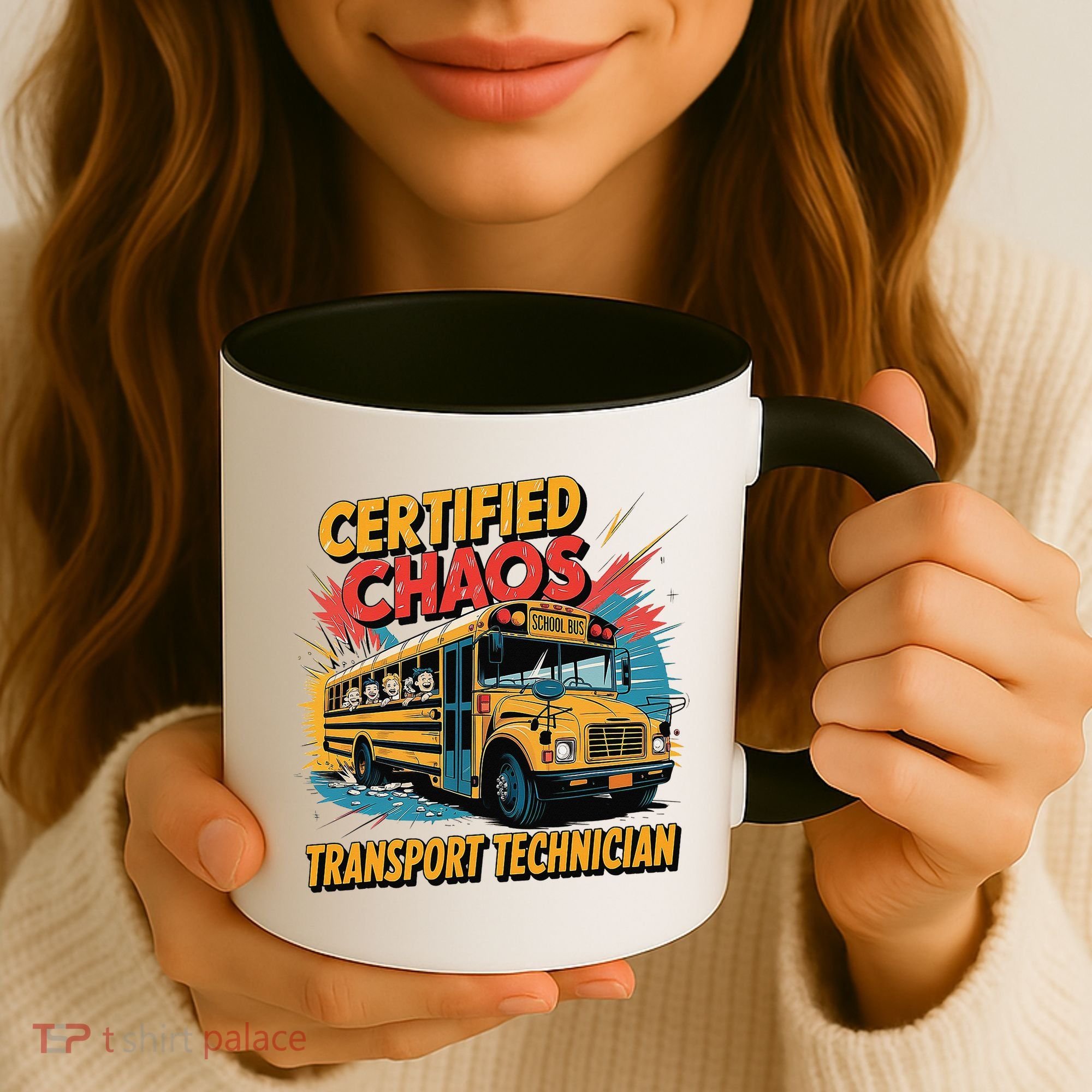 Certified Chaos Transport Technician Funny School Bus Coffee Mug