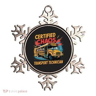 Certified Chaos Transport Technician Funny School Bus Ornament