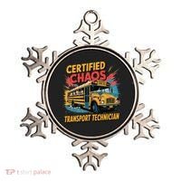 Certified Chaos Transport Technician Funny School Bus Ornament thumb 0