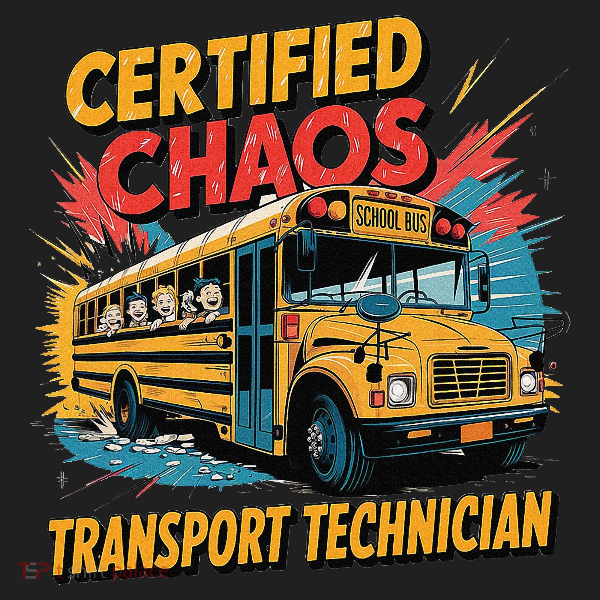 Certified Chaos Transport Technician Funny School Bus Hat