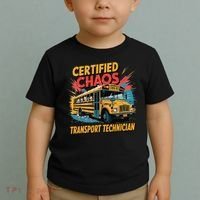 Certified Chaos Transport Technician Funny School Bus Toddler T-Shirt thumb 2