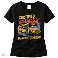Certified Chaos Transport Technician Funny School Bus Women's T-Shirt thumb 0