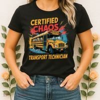 Certified Chaos Transport Technician Funny School Bus Women's T-Shirt thumb 2