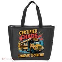 Certified Chaos Transport Technician Funny School Bus Tote Bag thumb 0