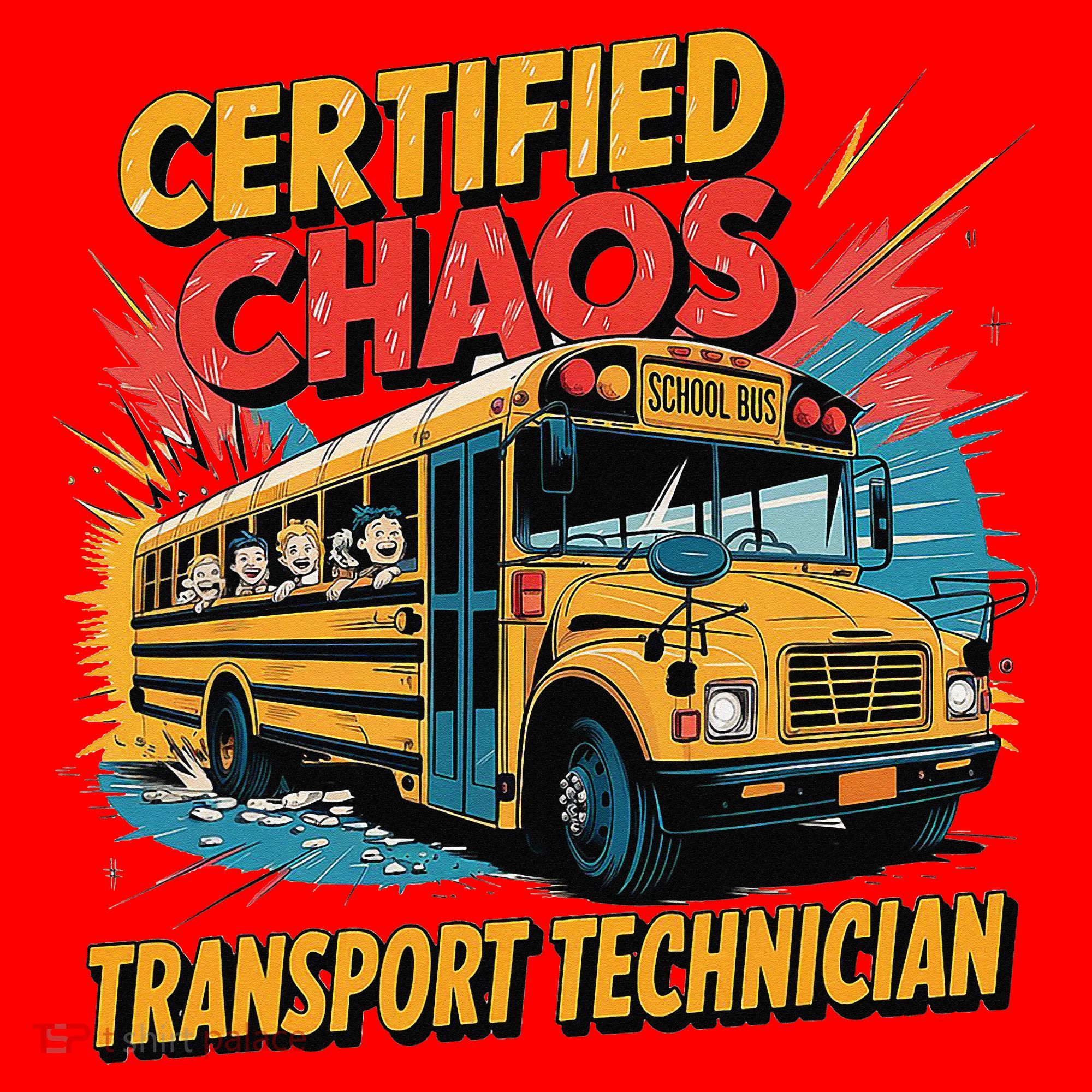 Certified Chaos Transport Technician Funny School Bus Santa Hat