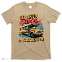 Certified Chaos Transport Technician Funny School Bus T-Shirt thumb 0