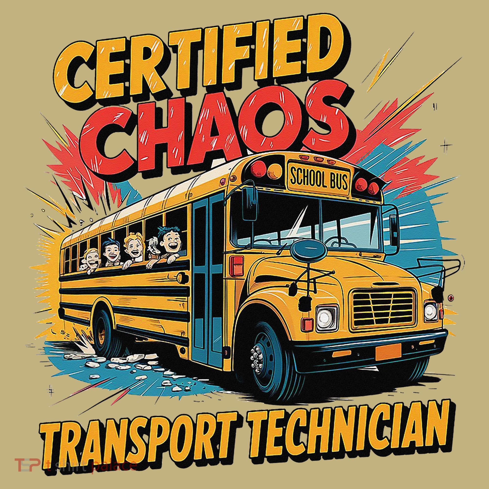 Certified Chaos Transport Technician Funny School Bus Mousepad