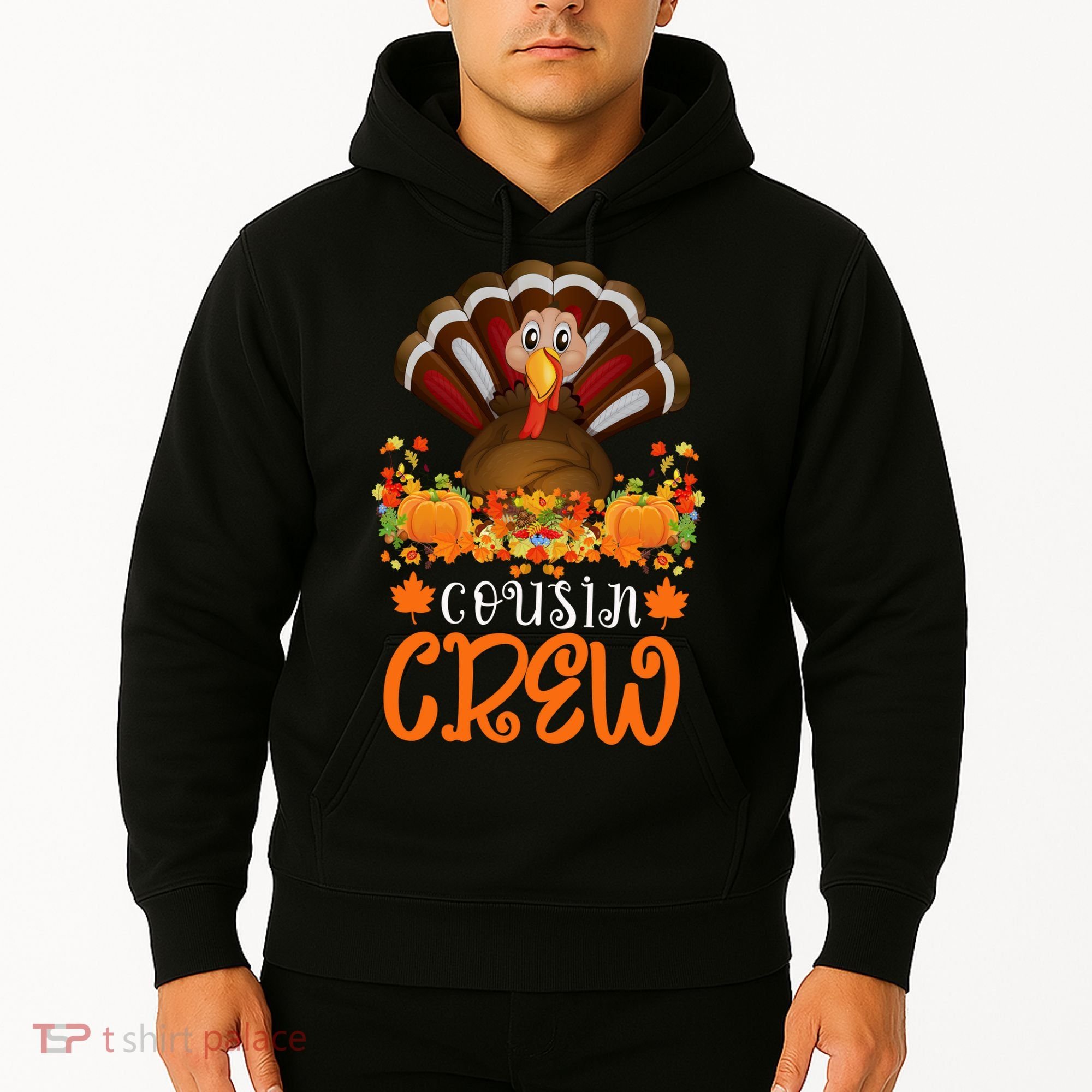Cousin Crew Turkey Cute Family Thanksgiving Pajamas Matching Hoodie
