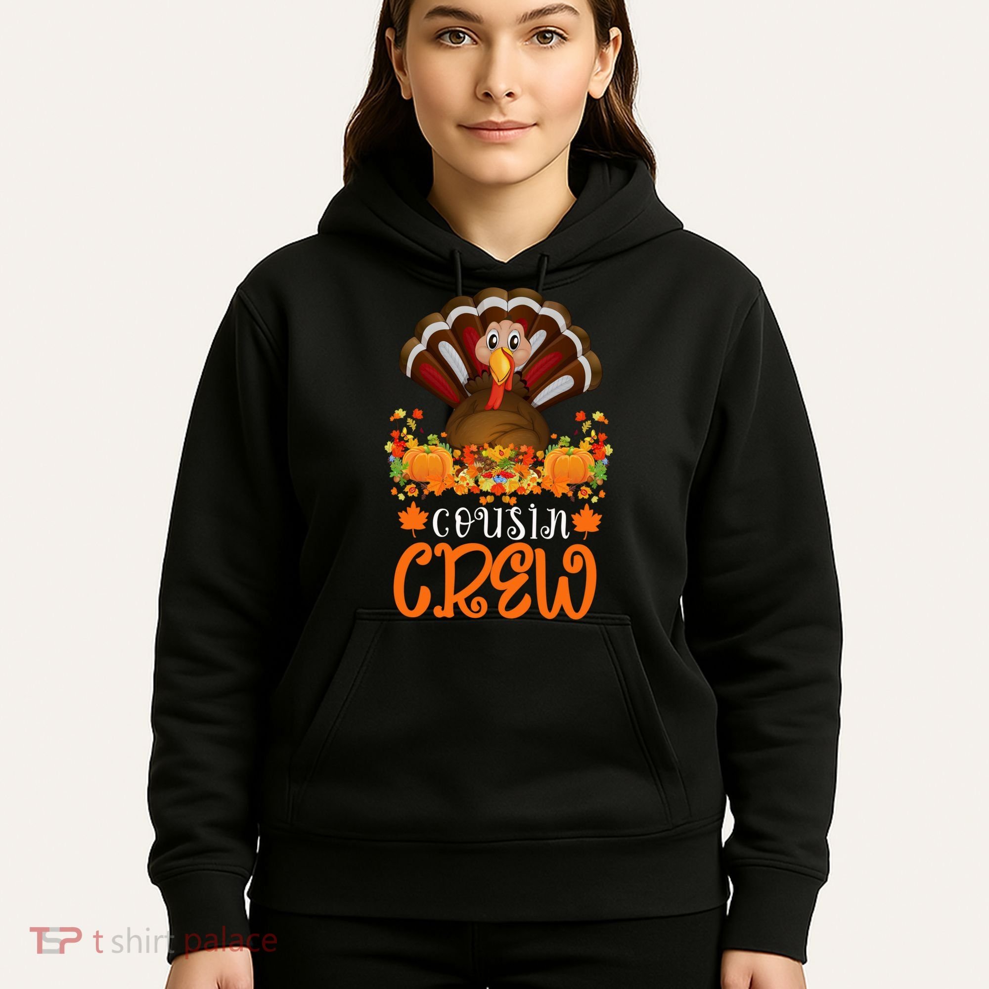 Cousin Crew Turkey Cute Family Thanksgiving Pajamas Matching Hoodie