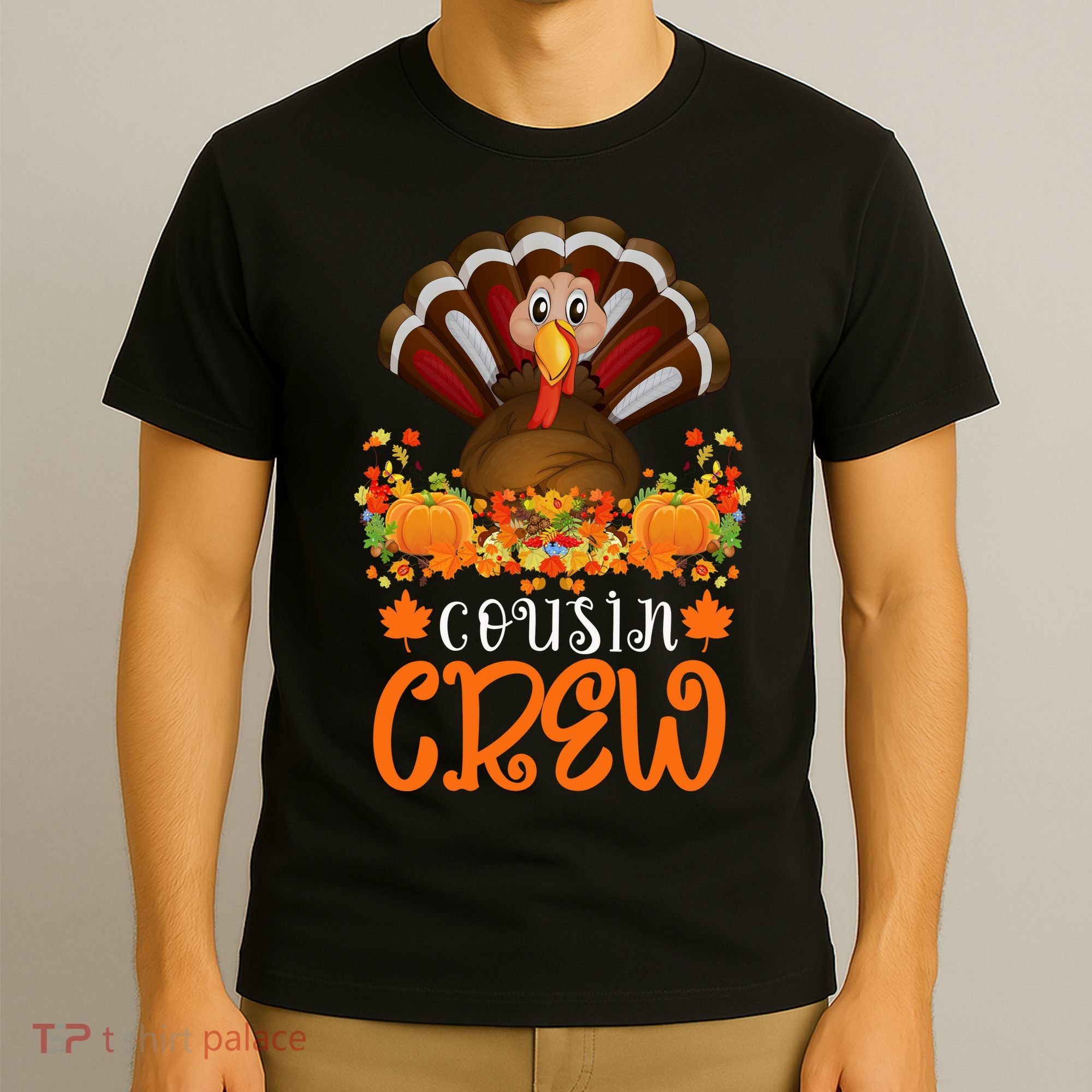 Cousin Crew Turkey Cute Family Thanksgiving Pajamas Matching T-Shirt