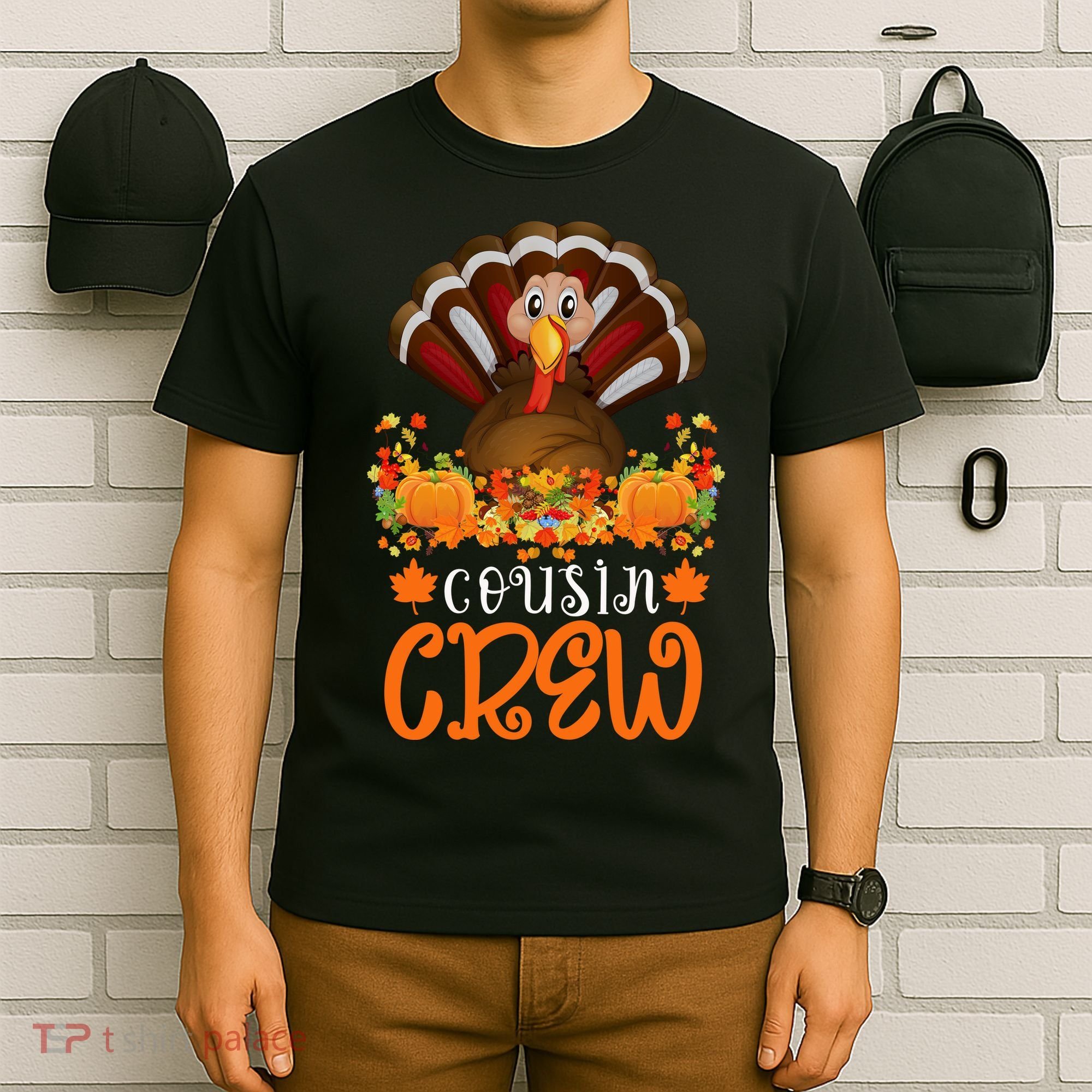 Cousin Crew Turkey Cute Family Thanksgiving Pajamas Matching T-Shirt