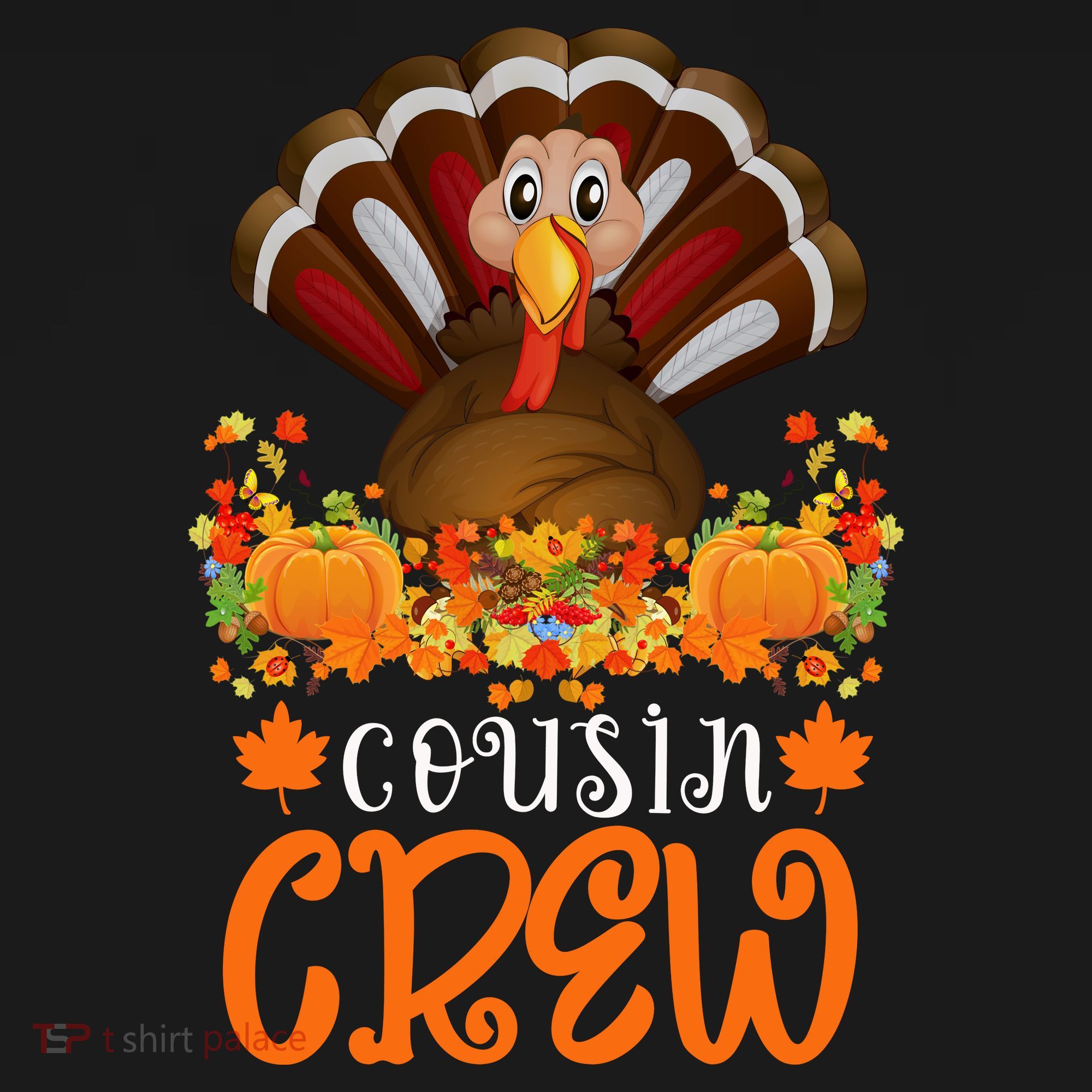 Cousin Crew Turkey Cute Family Thanksgiving Pajamas Matching T-Shirt