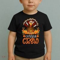 Cousin Crew Turkey Cute Family Thanksgiving Pajamas Matching Toddler T-Shirt thumb 2