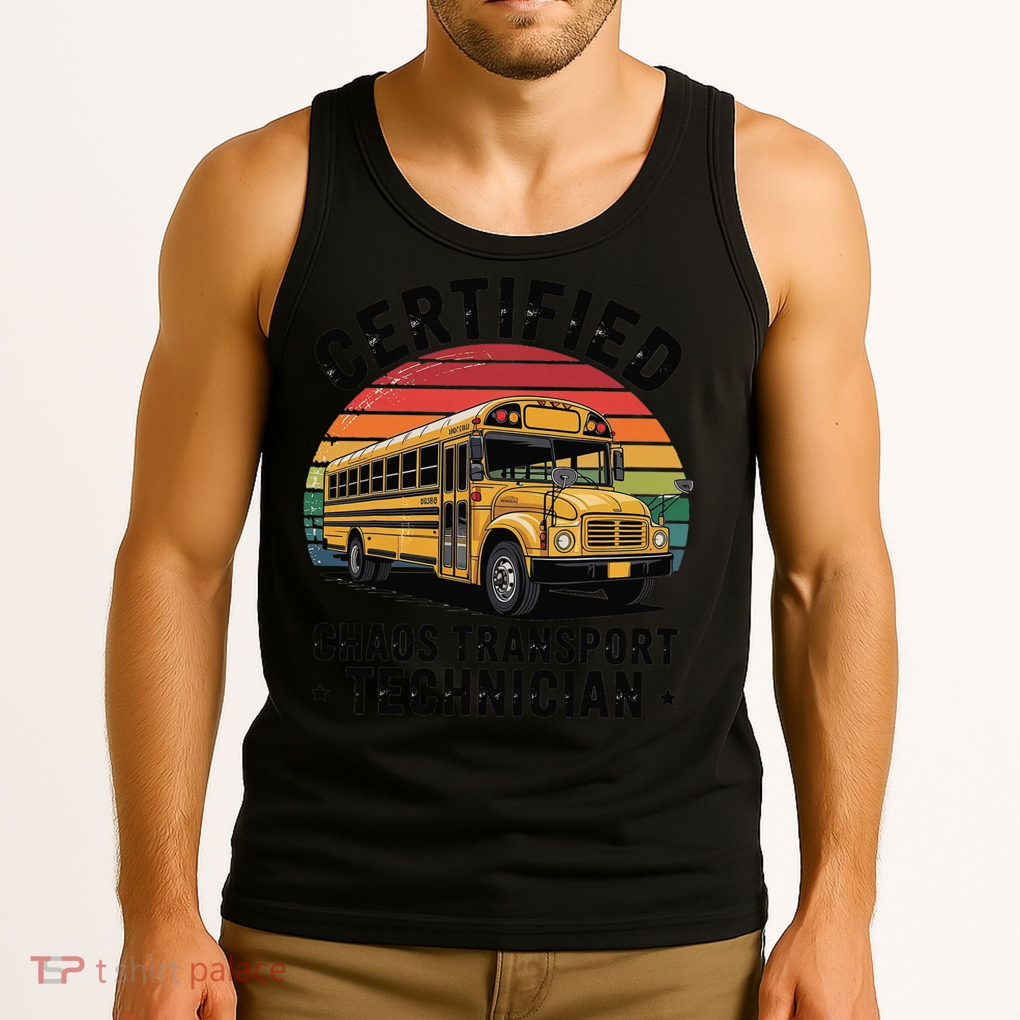 Certified Chaos Transport Technician Funny Driver School Tank Top