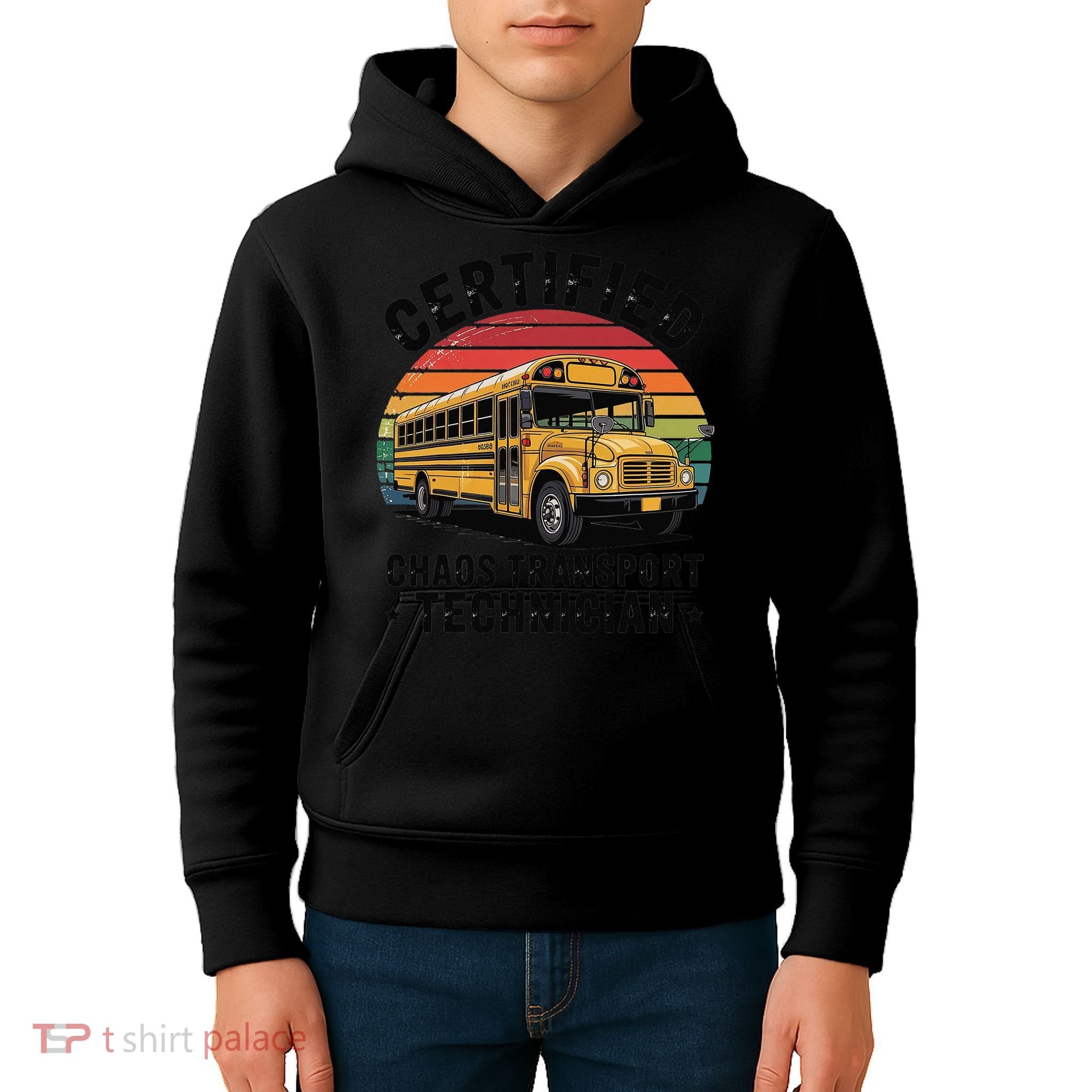 Certified Chaos Transport Technician Funny Driver School Kids Hoodie