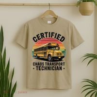Certified Chaos Transport Technician Funny Driver School T-Shirt thumb 2