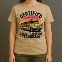 Certified Chaos Transport Technician Funny Driver School T-Shirt thumb 4