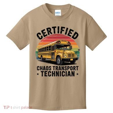 Certified Chaos Transport Technician Funny Driver School Kids T-Shirt