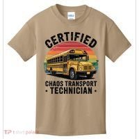 Certified Chaos Transport Technician Funny Driver School Kids T-Shirt thumb 0