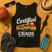 Certified Chaos Transport Technician Funny Driver School Tank Top thumb 4