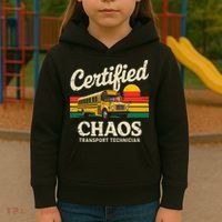 Certified Chaos Transport Technician Funny Driver School Kids Hoodie thumb 3