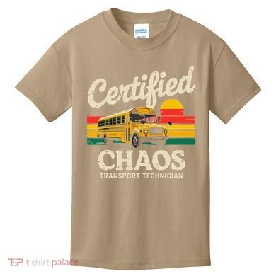 Certified Chaos Transport Technician Funny Driver School Kids T-Shirt