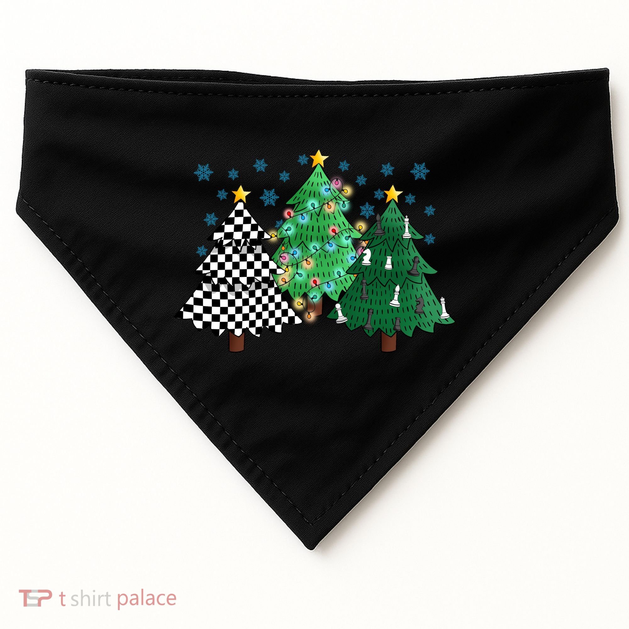 Chess Christmas Tree Funny Xmas Team Sport Gift USA-Made Doggie Bandana