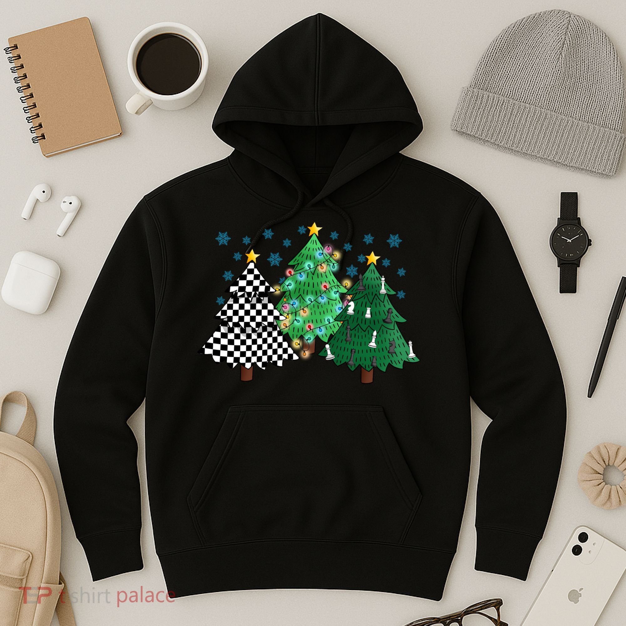 Chess Christmas Tree Funny Xmas Team Sport Gift Hoodie