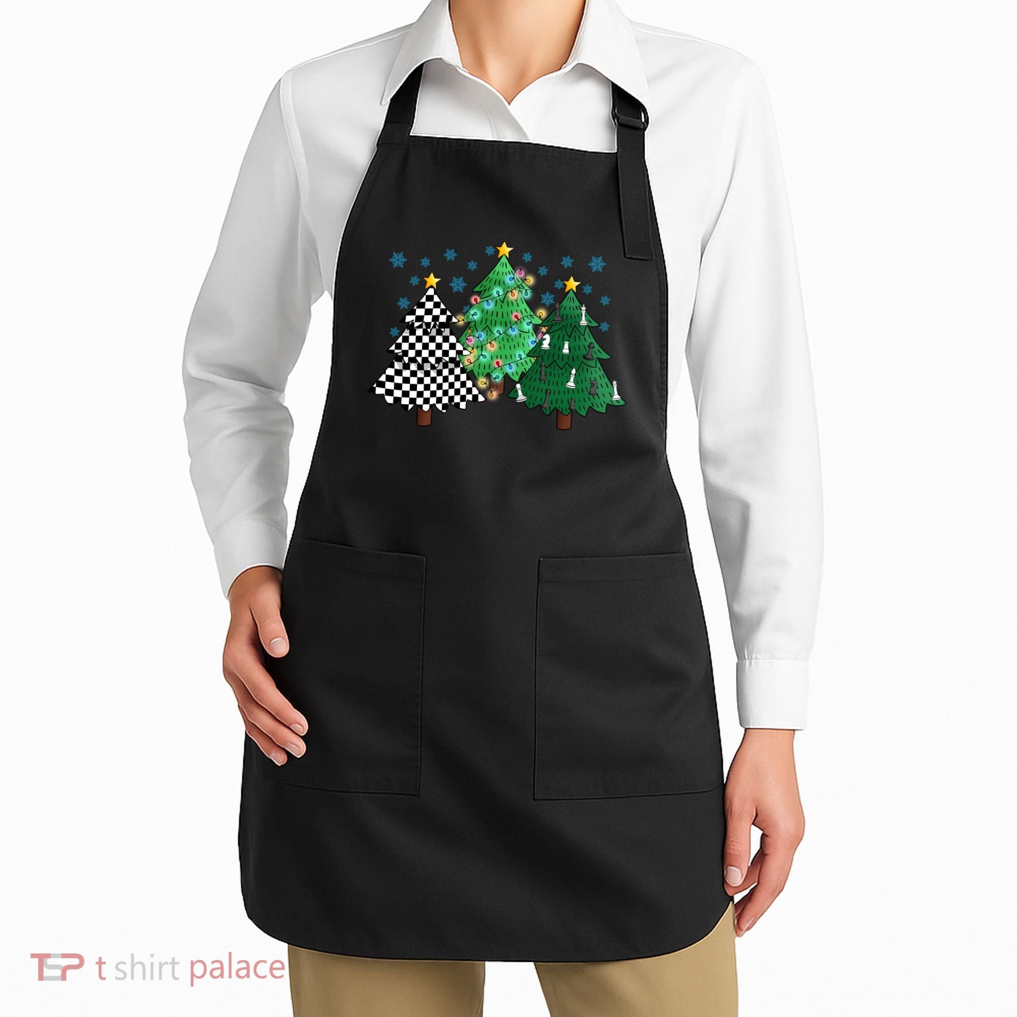 Chess Christmas Tree Funny Xmas Team Sport Gift Apron