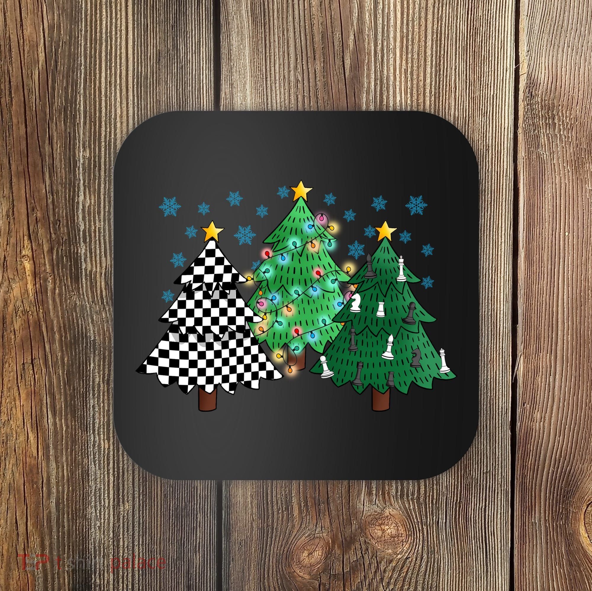 Chess Christmas Tree Funny Xmas Team Sport Gift Coaster