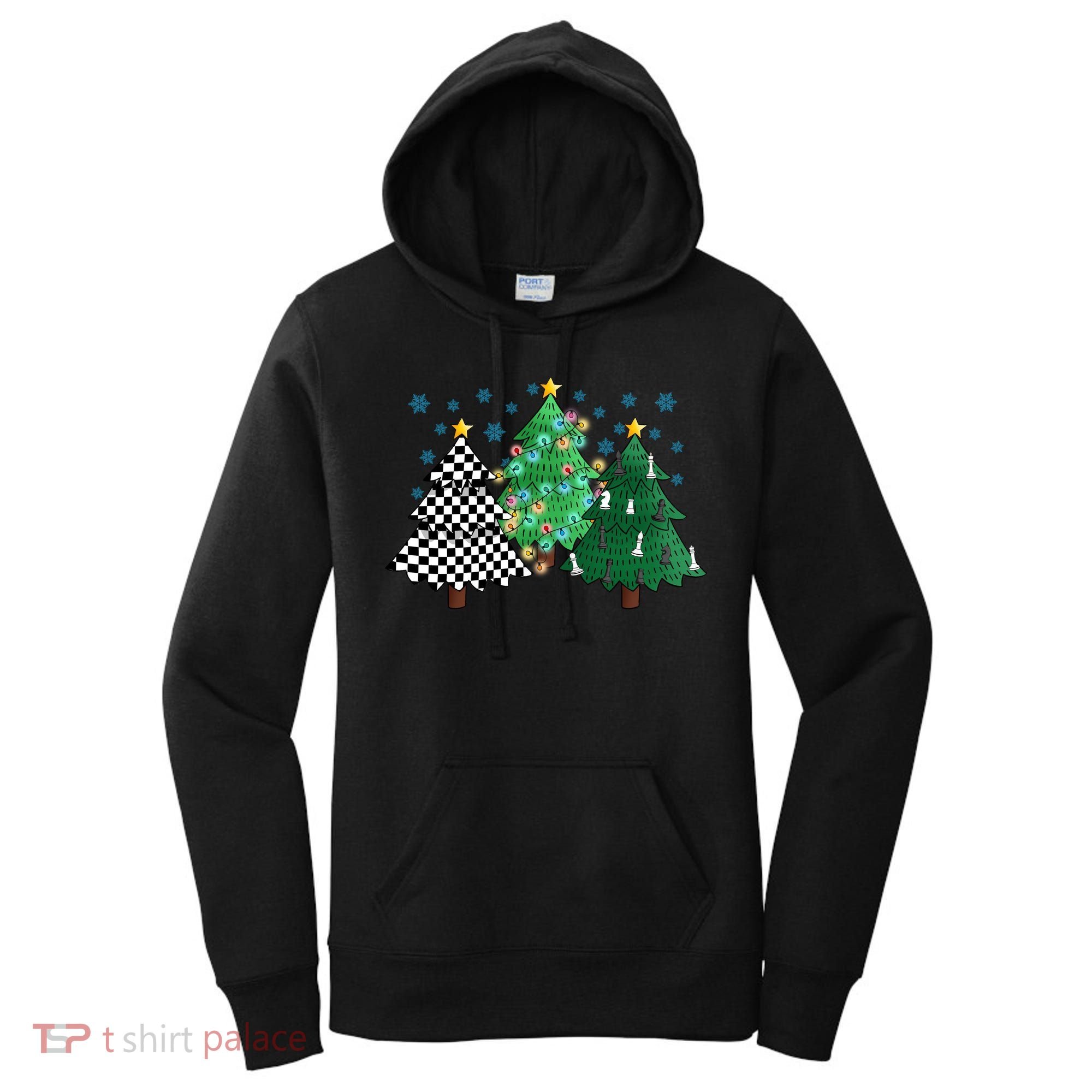 Chess Christmas Tree Funny Xmas Team Sport Gift Women's Hoodie