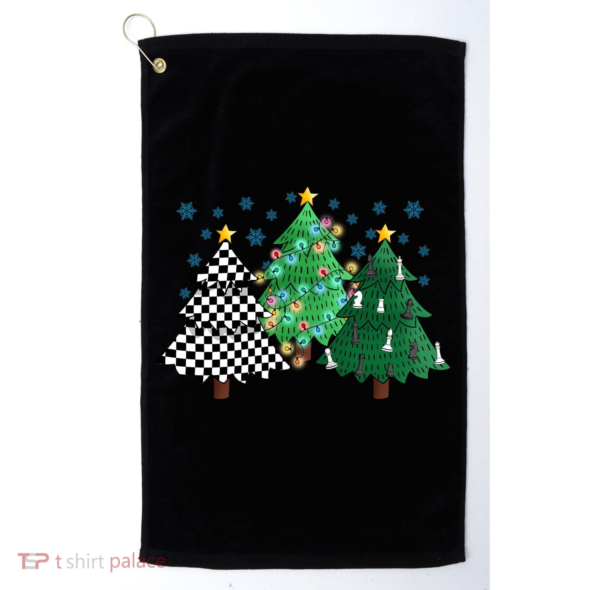 Chess Christmas Tree Funny Xmas Team Sport Gift Golf Towel
