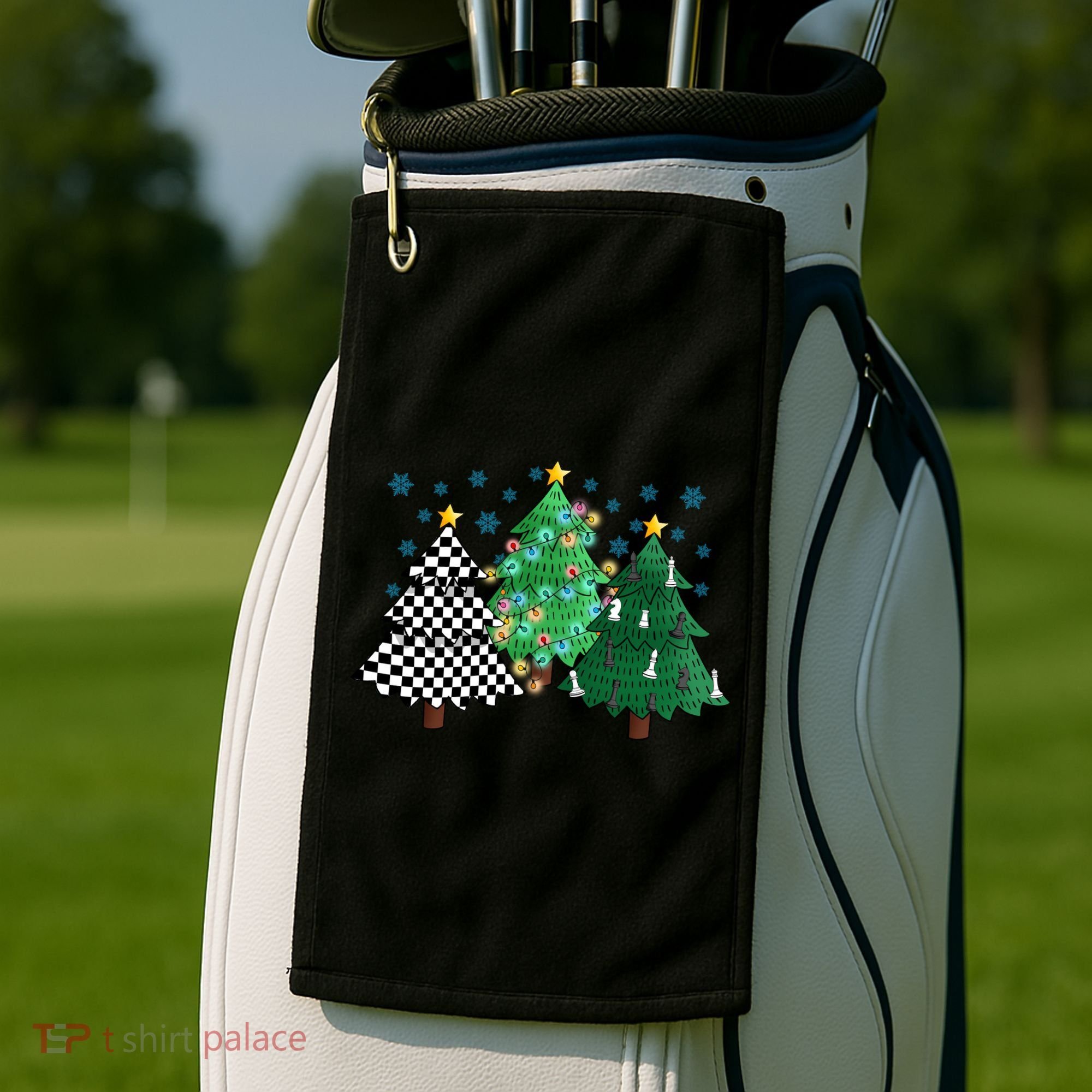 Chess Christmas Tree Funny Xmas Team Sport Gift Golf Towel