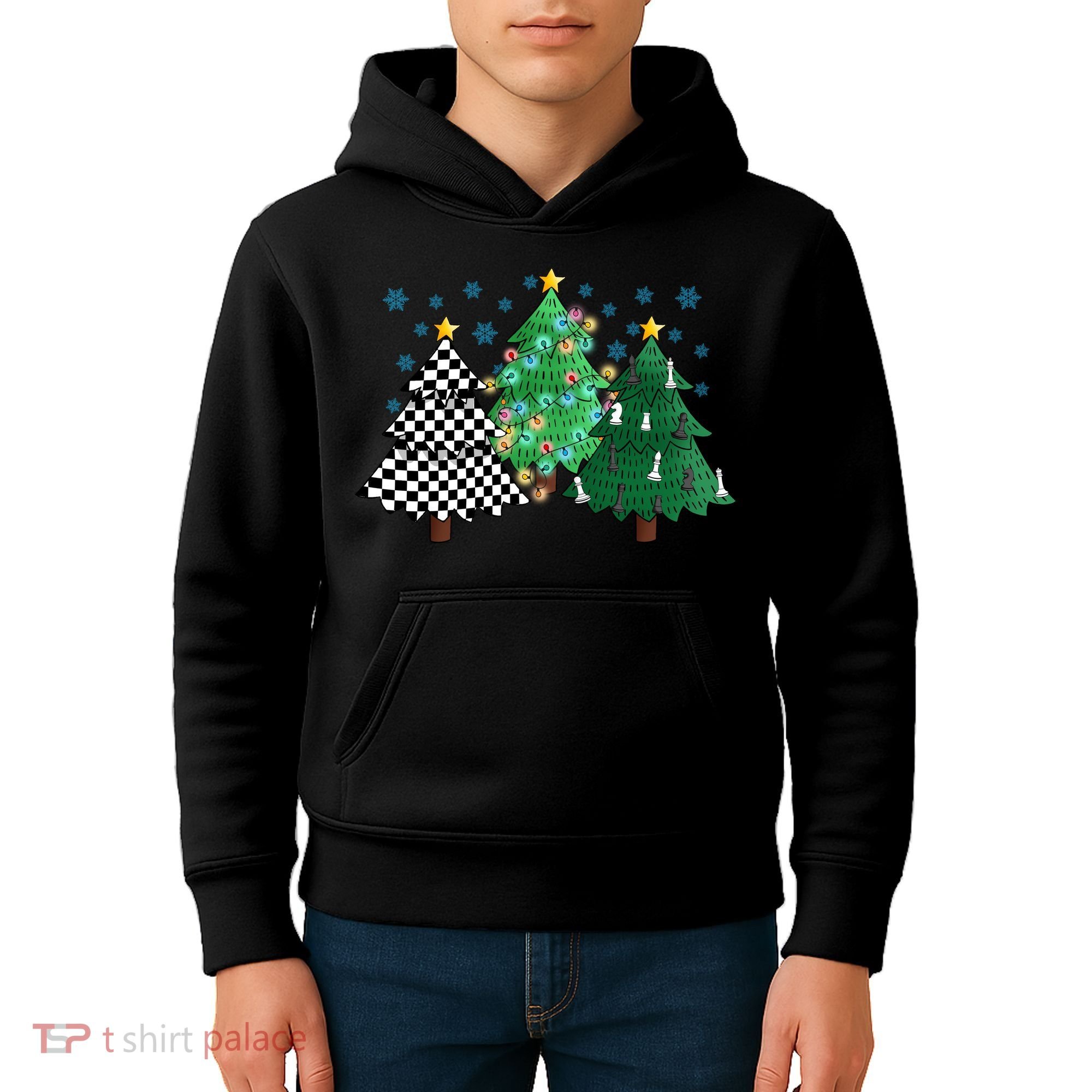 Chess Christmas Tree Funny Xmas Team Sport Gift Kids Hoodie