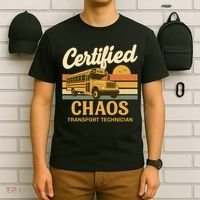 Certified Chaos Transport Technician School Bus Driver Funny  T-Shirt thumb 6