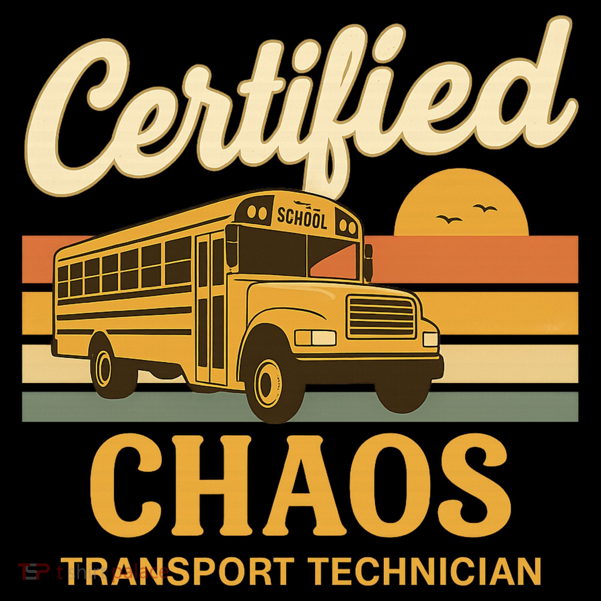 Certified Chaos Transport Technician School Bus Driver Funny  Women's Hoodie