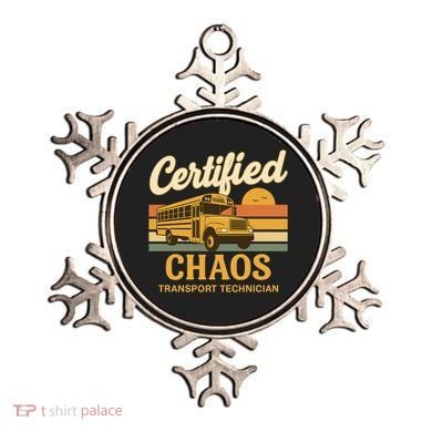 Certified Chaos Transport Technician School Bus Driver Funny  Ornament