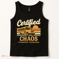 Certified Chaos Transport Technician School Bus Driver Funny  Tank Top thumb 2