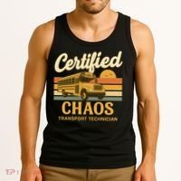 Certified Chaos Transport Technician School Bus Driver Funny  Tank Top thumb 3