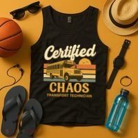 Certified Chaos Transport Technician School Bus Driver Funny  Tank Top thumb 4