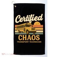 Certified Chaos Transport Technician School Bus Driver Funny  Golf Towel thumb 0