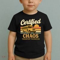 Certified Chaos Transport Technician School Bus Driver Funny  Toddler T-Shirt thumb 2