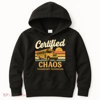 Certified Chaos Transport Technician School Bus Driver Funny  Kids Hoodie thumb 0