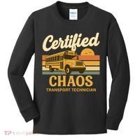 Certified Chaos Transport Technician School Bus Driver Funny  Kids Long Sleeve Shirt thumb 0
