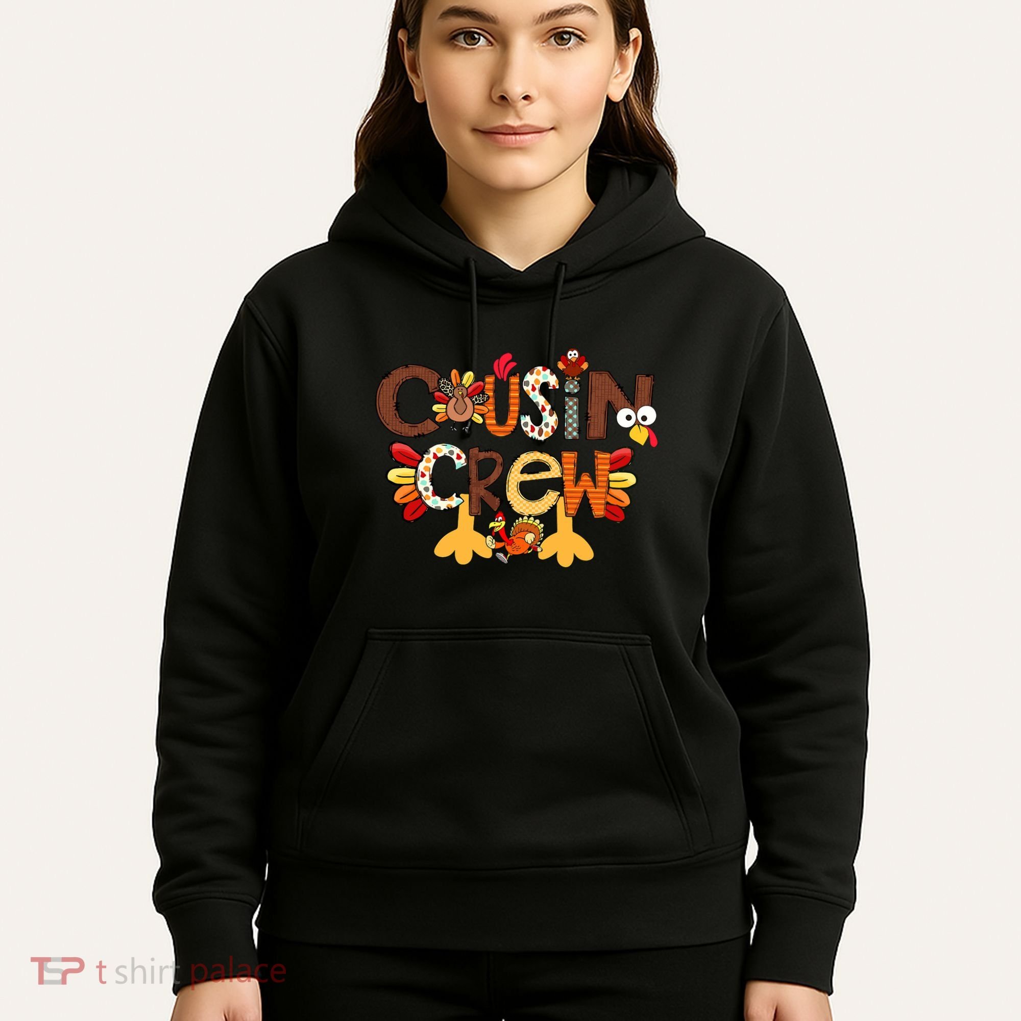 Cousin Crew Thanksgiving Turkey Family Matching Hoodie