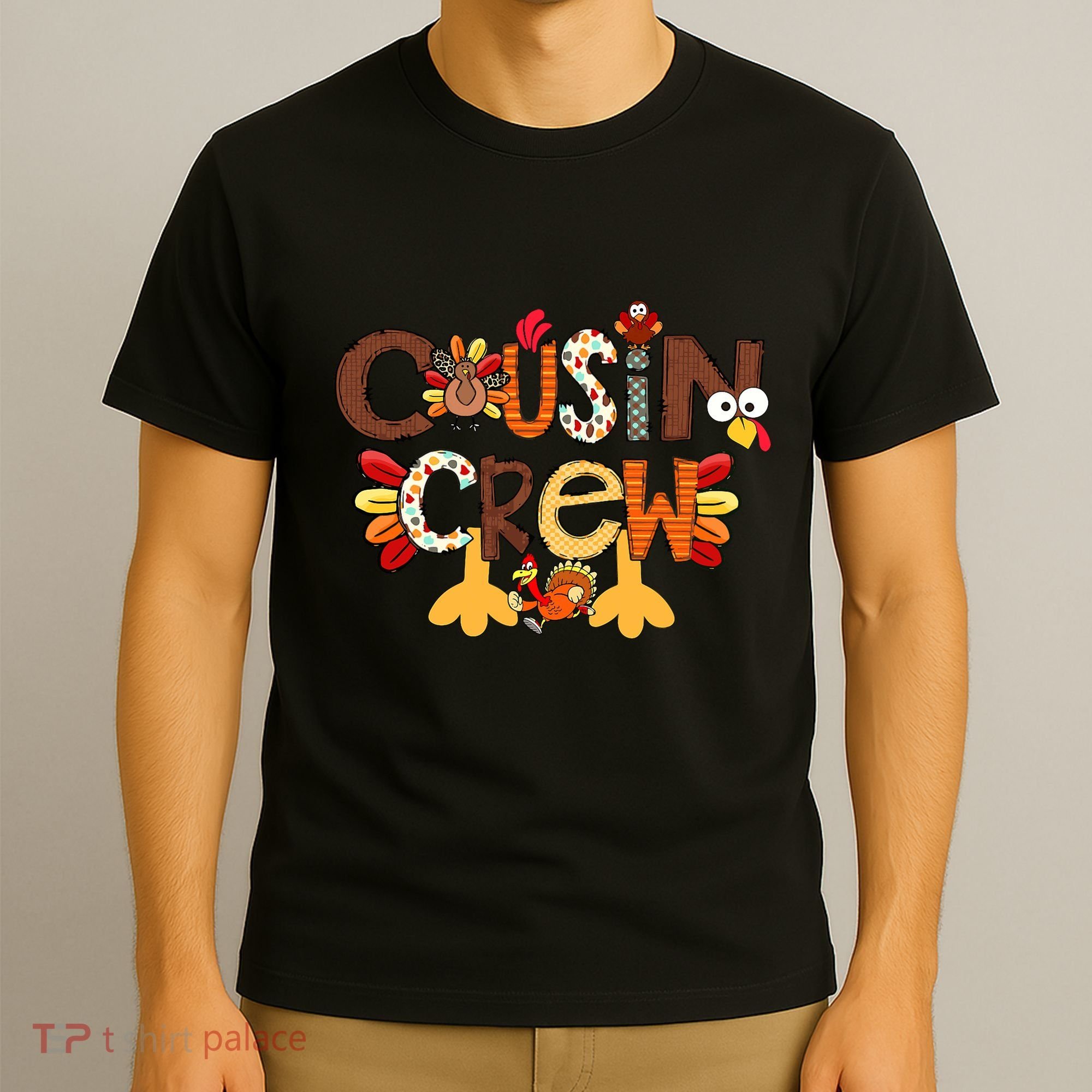 Cousin Crew Thanksgiving Turkey Family Matching T-Shirt