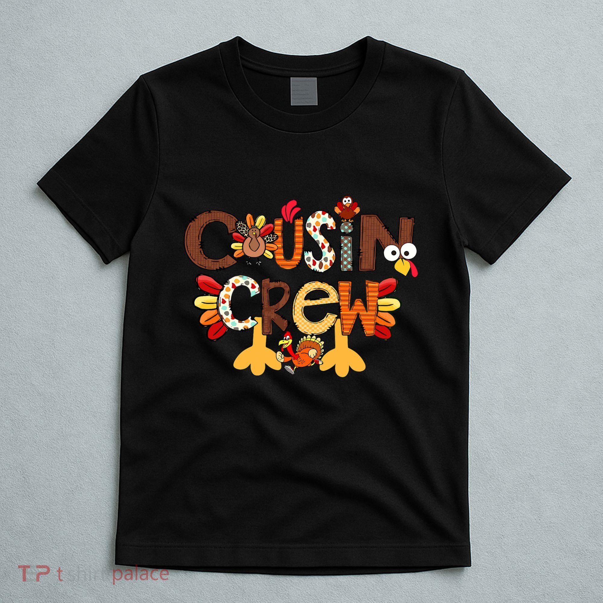 Cousin Crew Thanksgiving Turkey Family Matching T-Shirt
