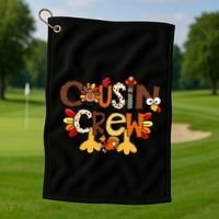 Cousin Crew Thanksgiving Turkey Family Matching Golf Towel thumb 1